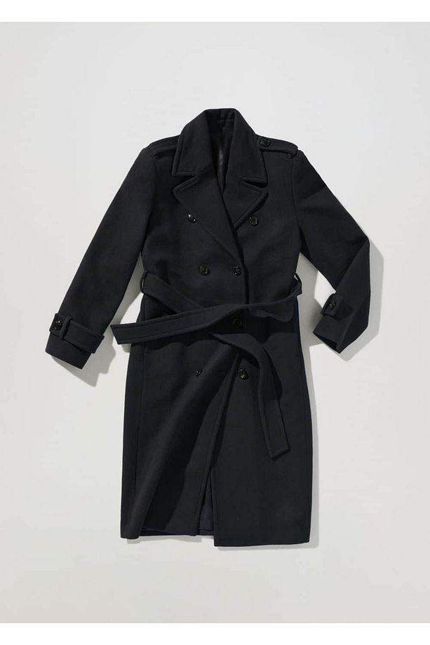 Oversize Saf Yün Trençkot - 3