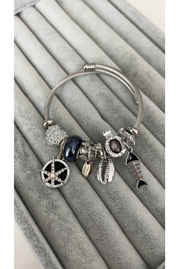 Black Starfish And Fish Model Bracelet