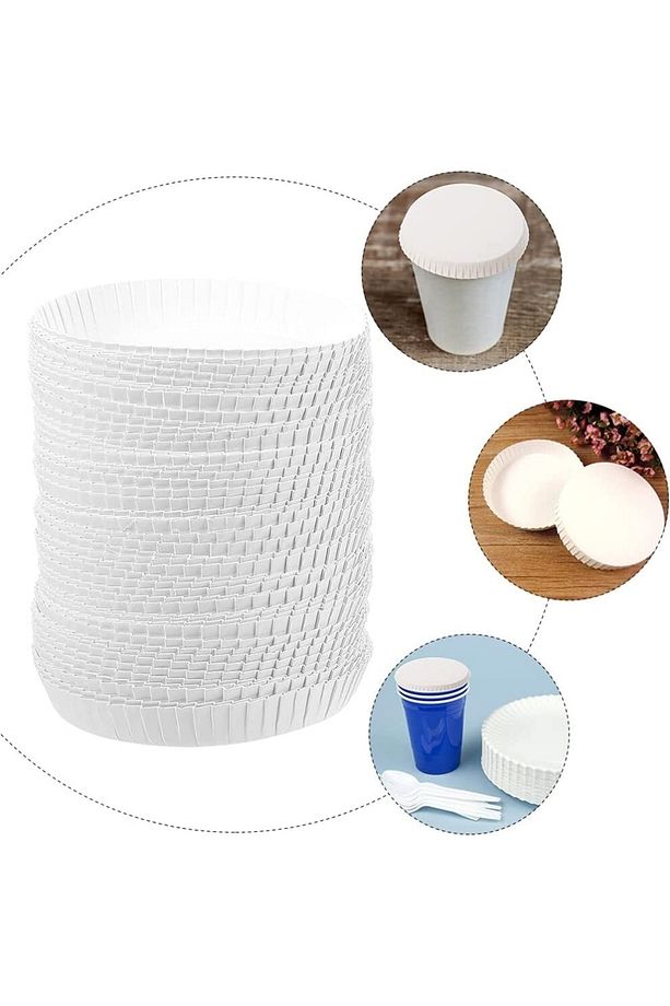 100 Adet Karton Bardak Kapak Tıkacı Kağıt Bardak Kapağı - 2