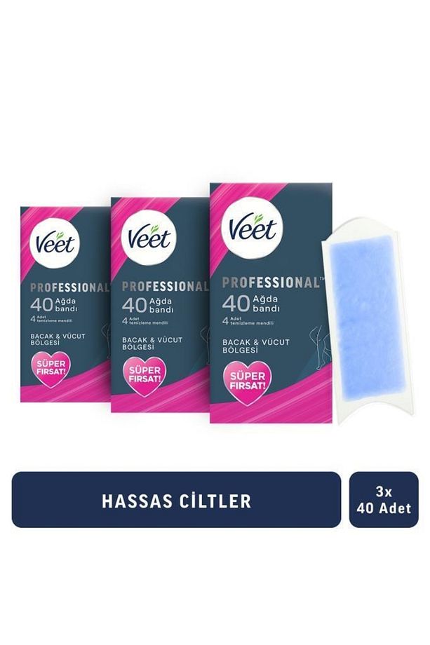 Professional Ağda Bandı Hassas Ciltler Için Bacak &Vücut Bölgesi 120 Adet Süper Fırsat (40 x 3 Adet) - 1