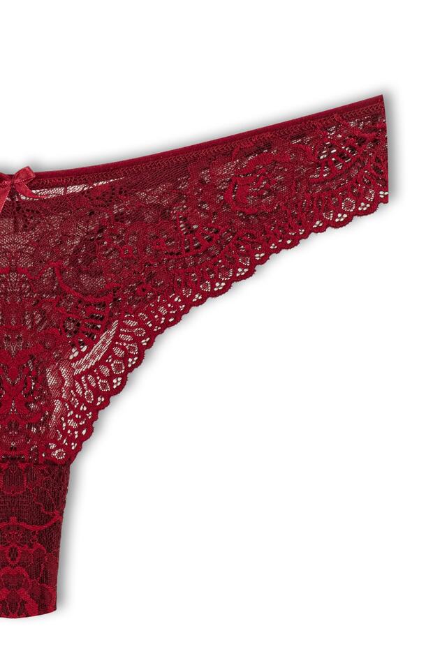Bordo Dantelli String Tanga Külot - 3