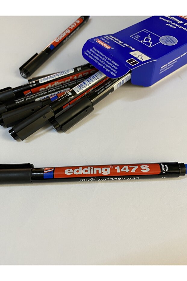 Eddıng Permanent 147s Asetat Cd-cam Kalemi 10lu / Siyah - 1