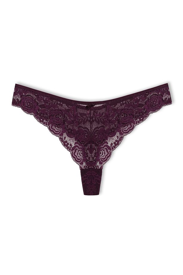 7'li Dantelli Yüksek Bel String Kadın Külot - 4