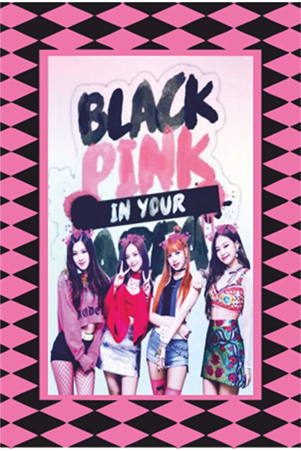 K-Pop Black Pink Frame Look Retro Wooden Poster-15