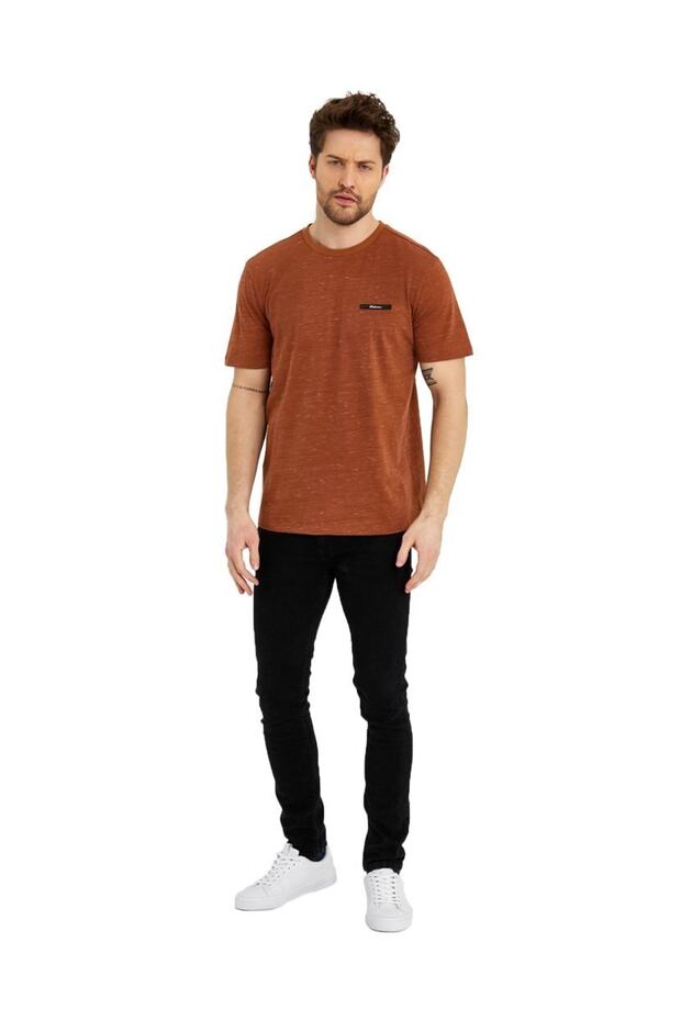 Erkek Basic Baskısız Logolu Kısa Kol Tişört - 1