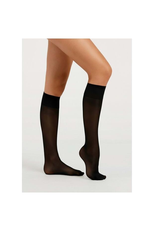 12 Çift Ortakalın Siyah Çorap - 1