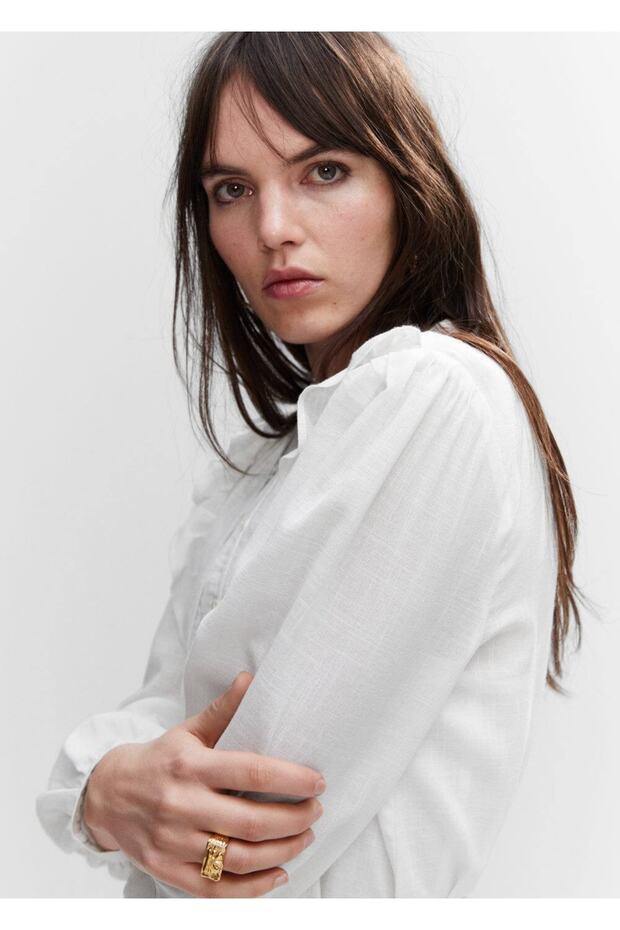 Fırfır Dantelli Elbise - 5