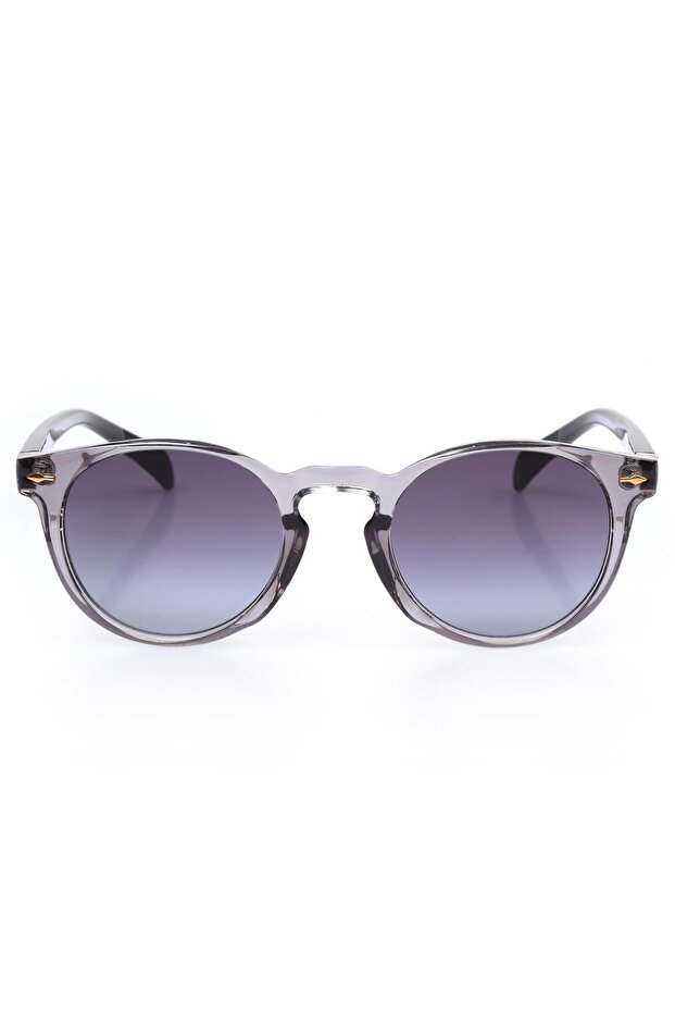 Transparent-Black Framed Unisex Sunglasses with Purple Glass Ae982C4-B