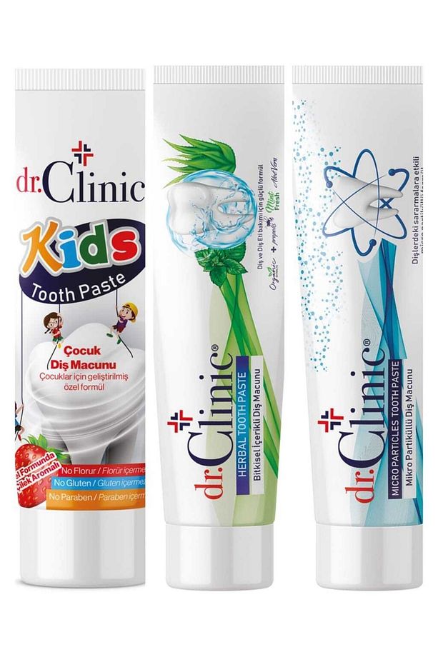 Bitkisel Içerikli / Partiküllü / Çocuk Diş Macunu Seti 75 Ml / 120 Gr X 3 Adet - 3