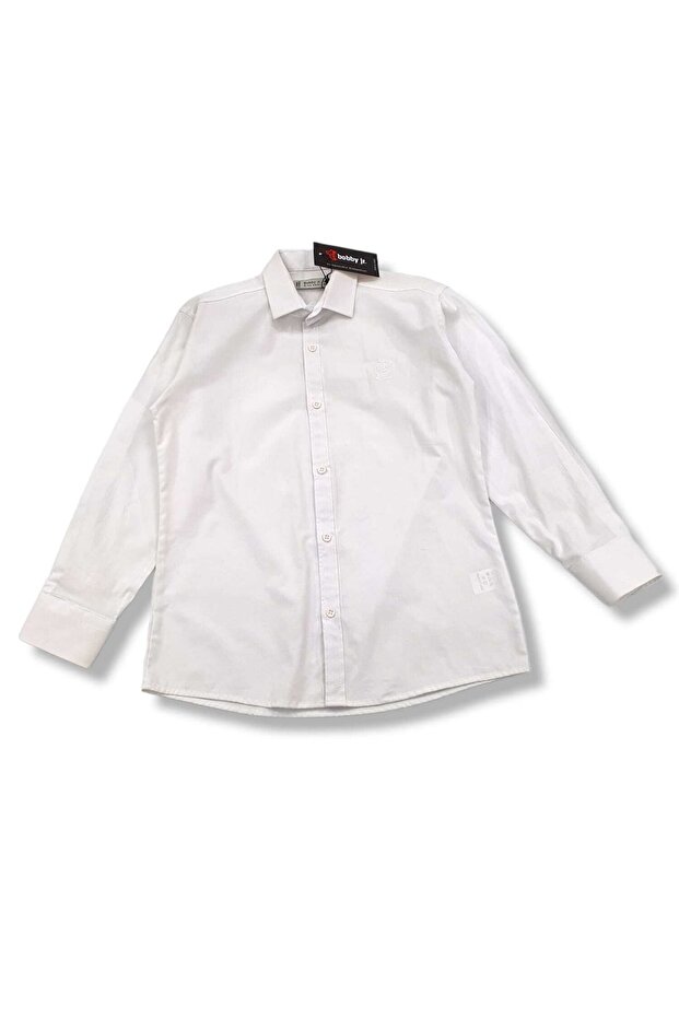 Önü Nakışlı Kol Çift Düğmeli Fit Kalıp Gömlek - 1