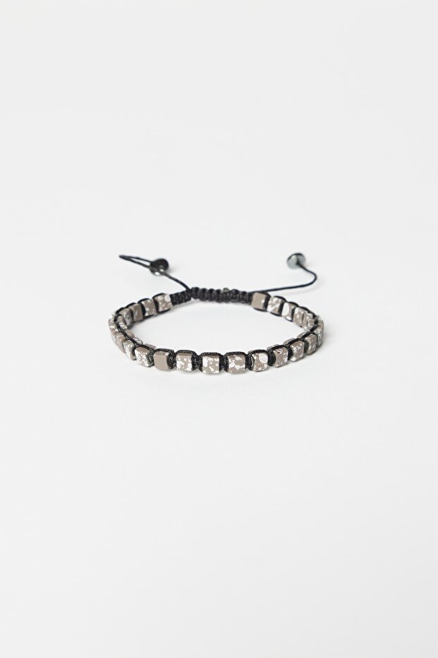 Men's Black Natural Stone Bead Bracelet