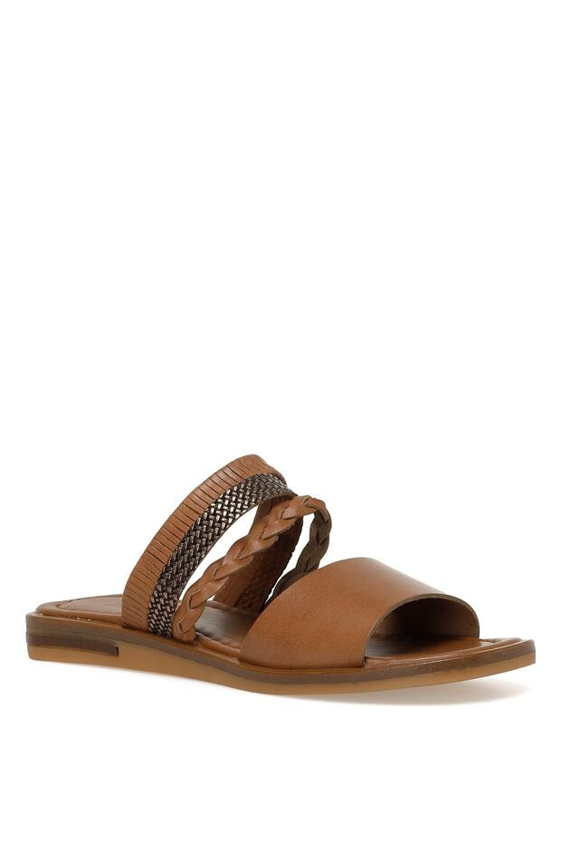 Samay 3fx Taba Kadın Düz Terlik - 2