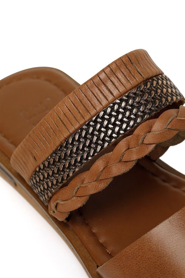 Samay 3fx Taba Kadın Düz Terlik - 7