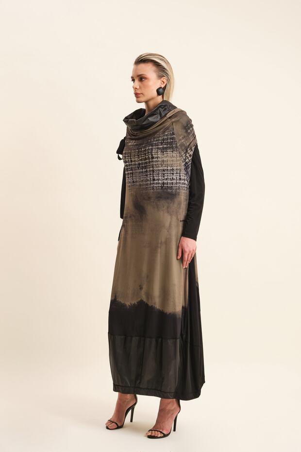 Desenli Avangart Elbise - 3