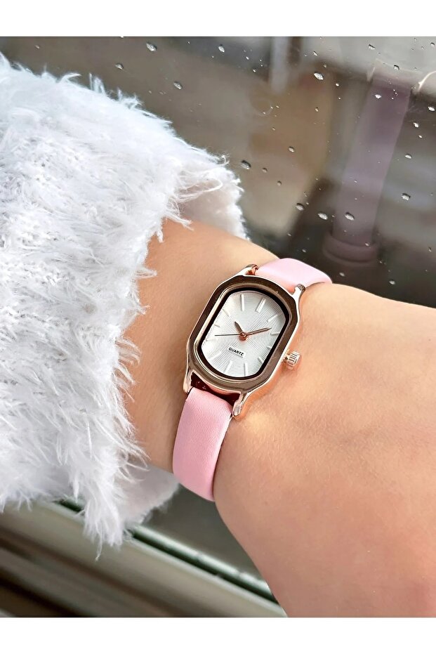 Pink Strap Special Series Minimal Women's Wristwatch with Leather Strap