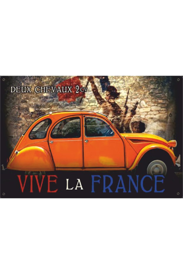 France Classic Car Vosvos Retro Wooden Poster