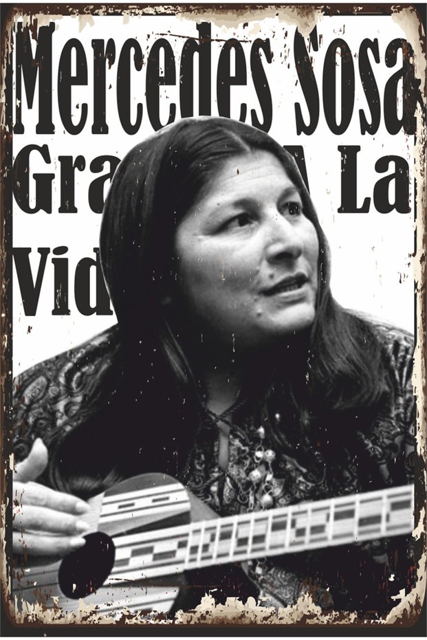 Mercedes Sosa Gracias a La Vida Revolutionary Music Retro Wooden Poster