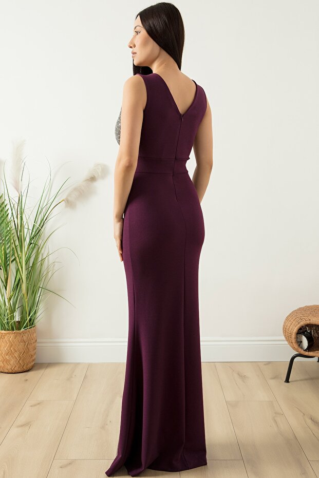 Rochie de seară lungă cu gât dublu 13213 - 6