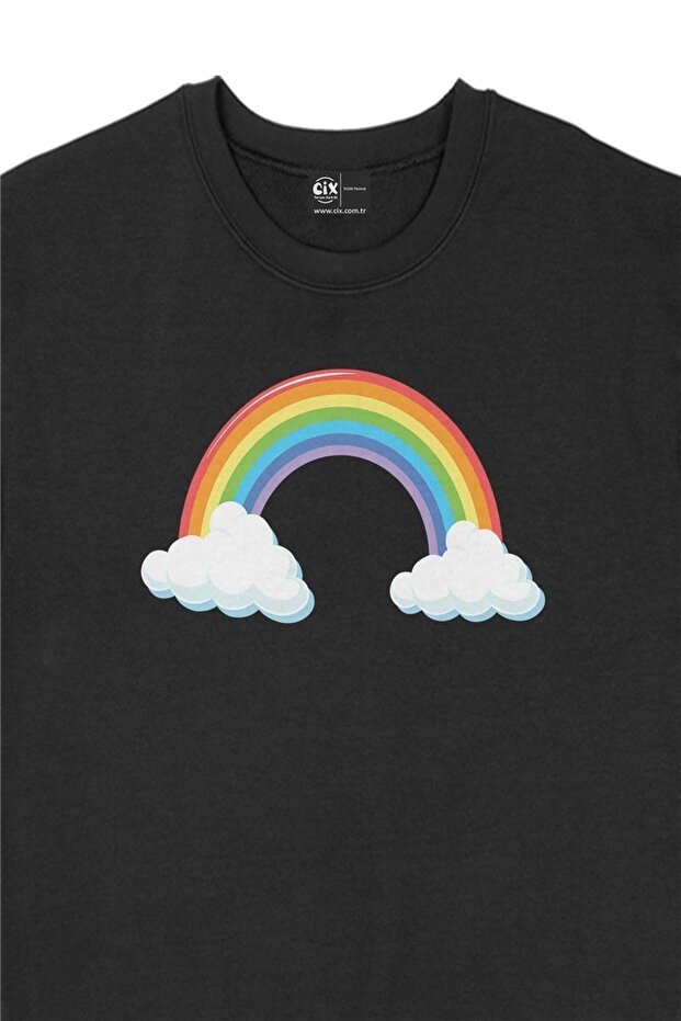 Rainbow Patterned Colorful Sweatshirt - 2