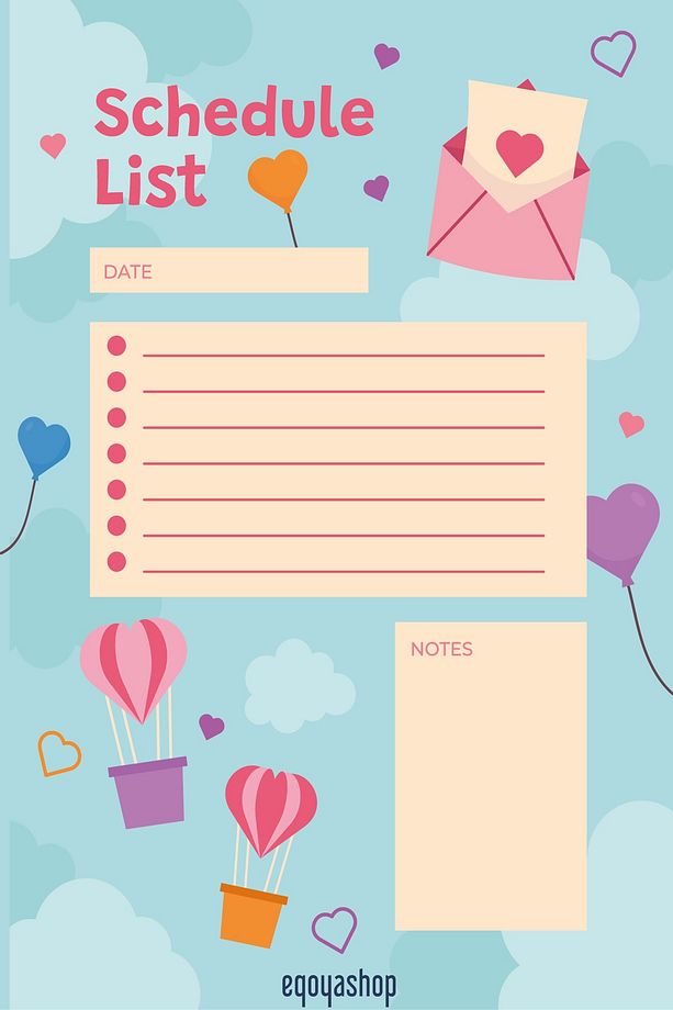 Schedule List, A5 - A6 Planlayıcı Set Weekly, Planner, Daily Goals, To Do List, Reminder, Notes - 2
