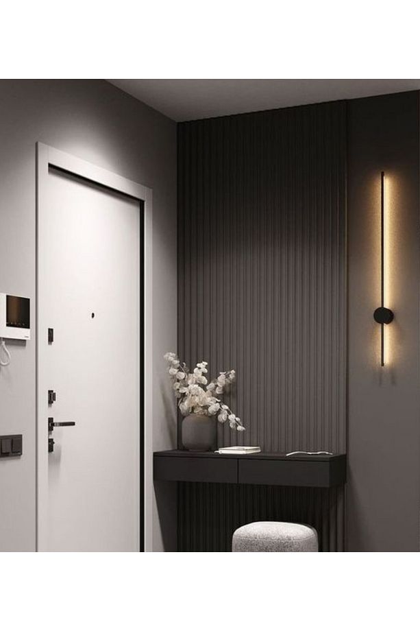 Modern Dekoratif Led Duvar Aplik Uzun Çubuk Led Tekli 50 Cm Siyah Kasa Gün Işığı 1 Adet - 2