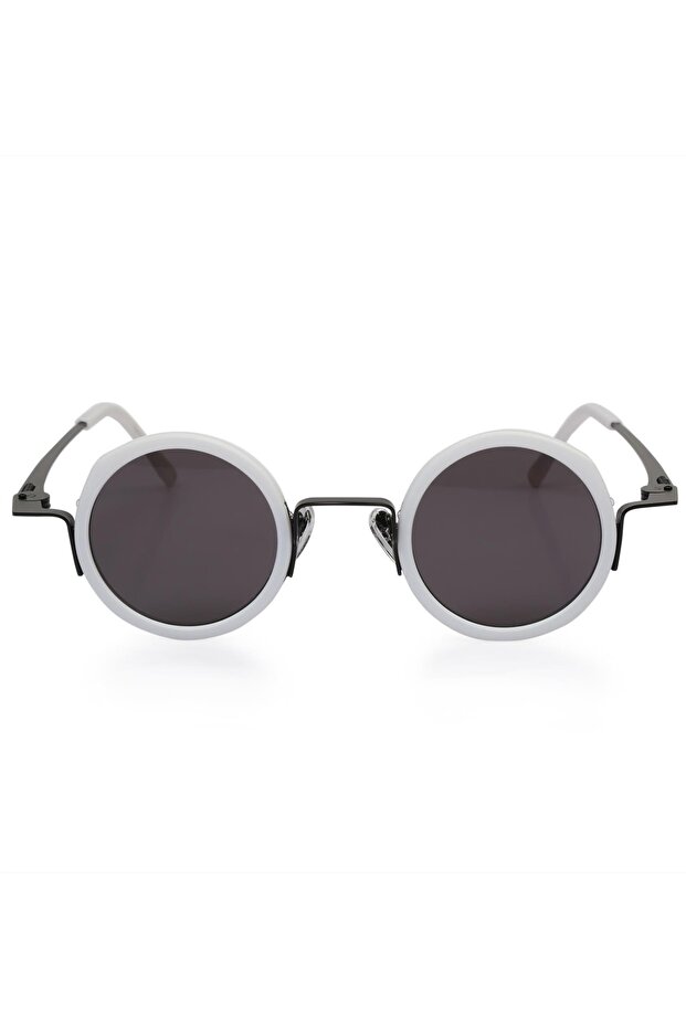 Unisex Sunglasses with Black Glass and White Frame Ae2208c8