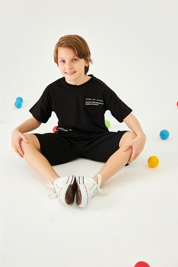 Asimetrik Basic Erkek Çocuk Şortlu Takım - 6