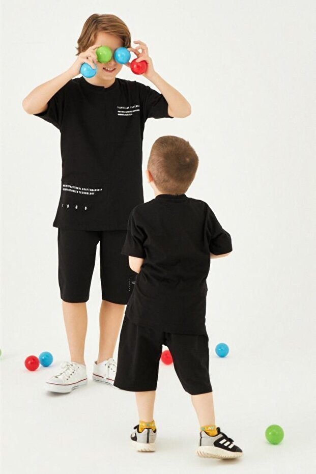 Asimetrik Basic Erkek Çocuk Şortlu Takım - 7