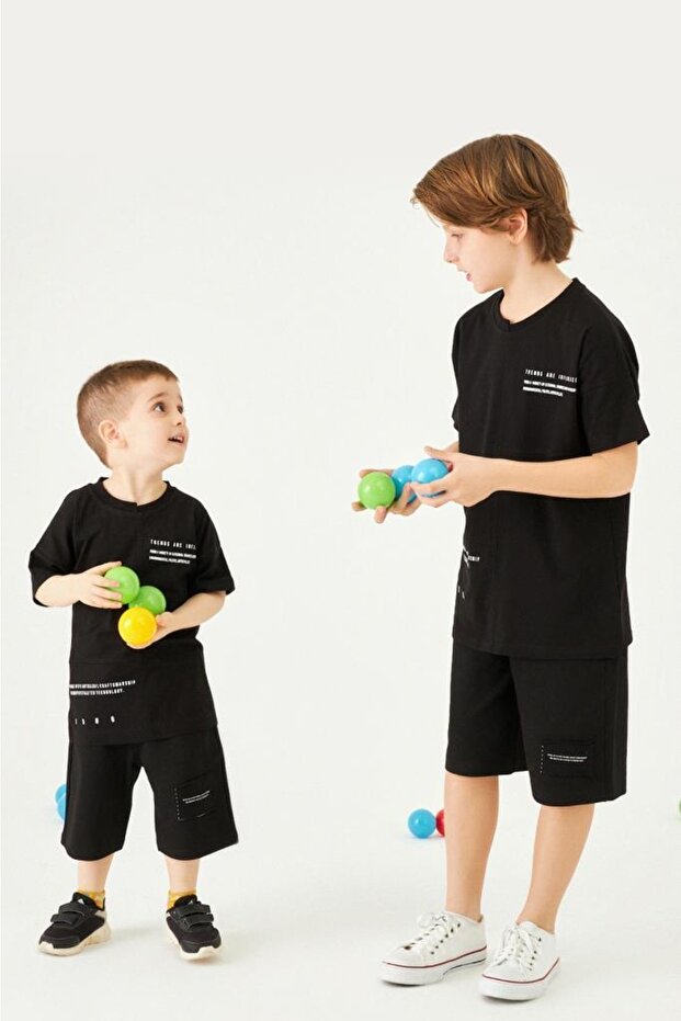 Asimetrik Basic Erkek Çocuk Şortlu Takım - 8