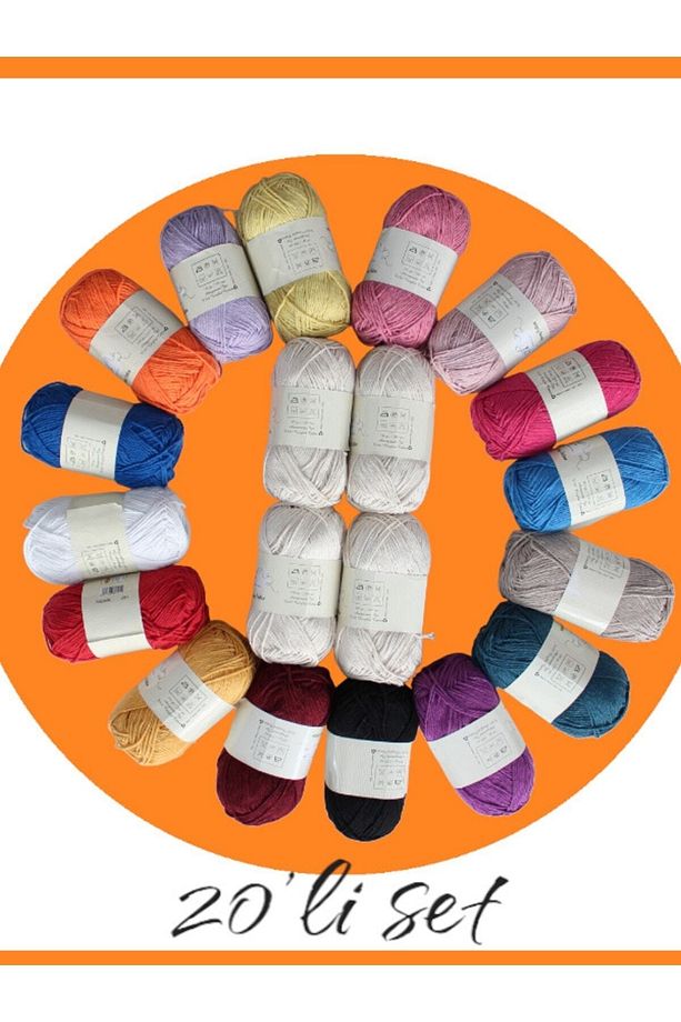 Hobby Clb Pamuk Amigurumi Ipi Ve Çanta Örgü Ipi Seti 20 Adet - 1