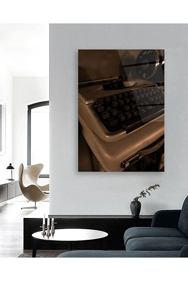 Typewriter Vertical Glass Table - 3