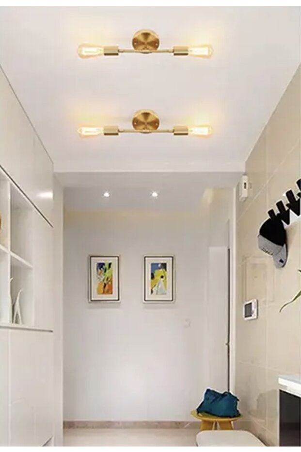 Eskitme Gold Sarı Modern Duvar Aplik Şık Görsellik Katar - 3