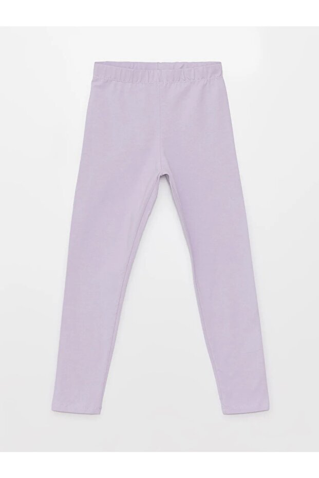 Lcw Kids Basic Cotton Girl's Long Tights with Elastic Waist