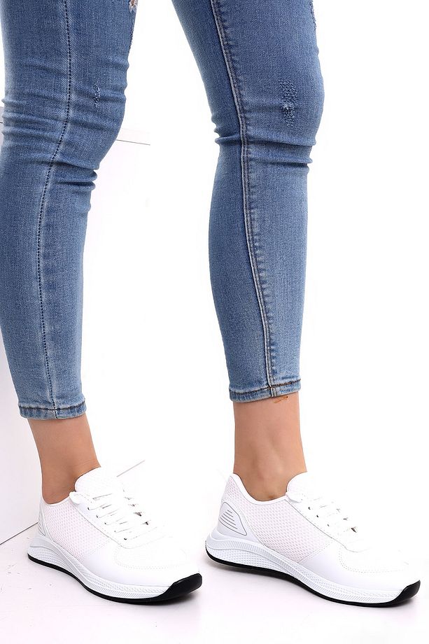 F3 Kalın Taban Günlük Kadın Fileli Yazlık Sneaker Spor Ayakkabı - 6