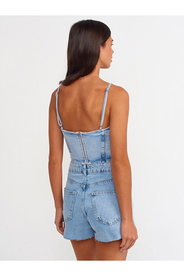 70826 Kar Yıkama Şort Etek-mavi - 2