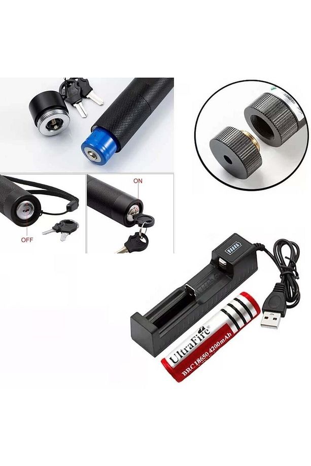 Gp-303 Yeşil Lazer Pointer 1000mw Yüksek Güçlü Şarjlı Lazer Işaretliyici - 3