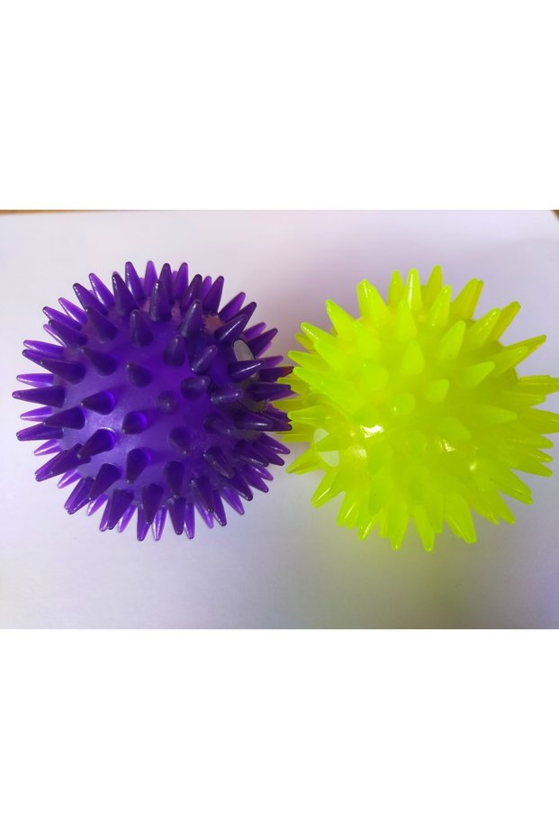 2 Pieces Rubber Ball Dog Toy with Sound and Light 6 cm - Durable