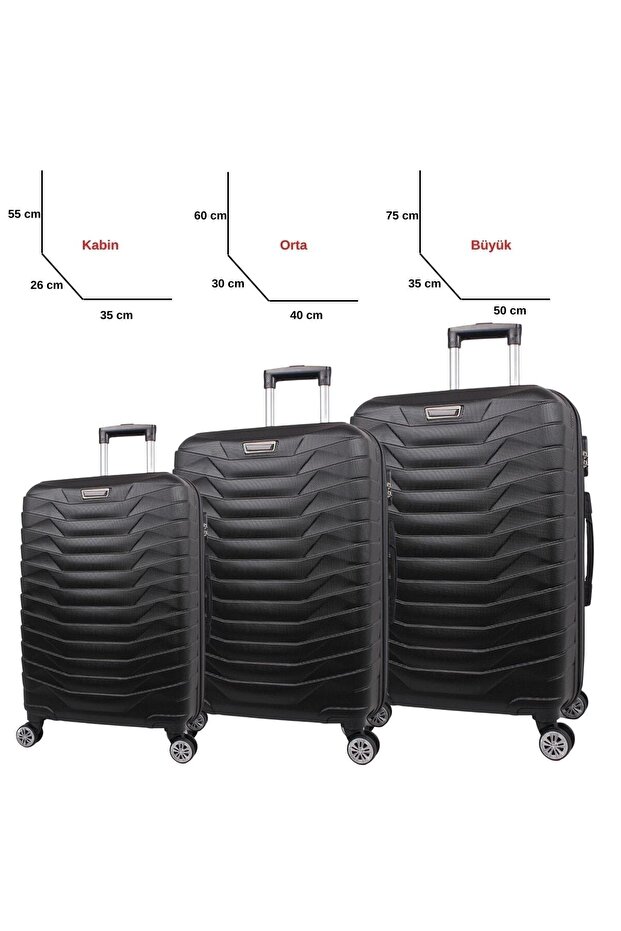 Set Valiz 3lü Valiz Seti Sert Valiz Seti - 3