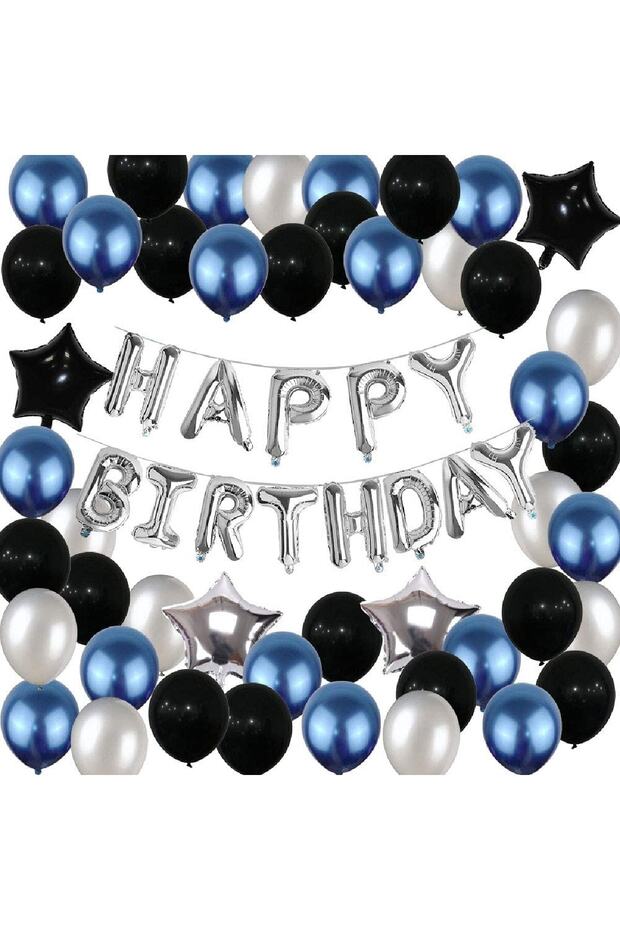 Birthday Party Decorations For Men And Women Blue, Birthday Party Supplies Silver