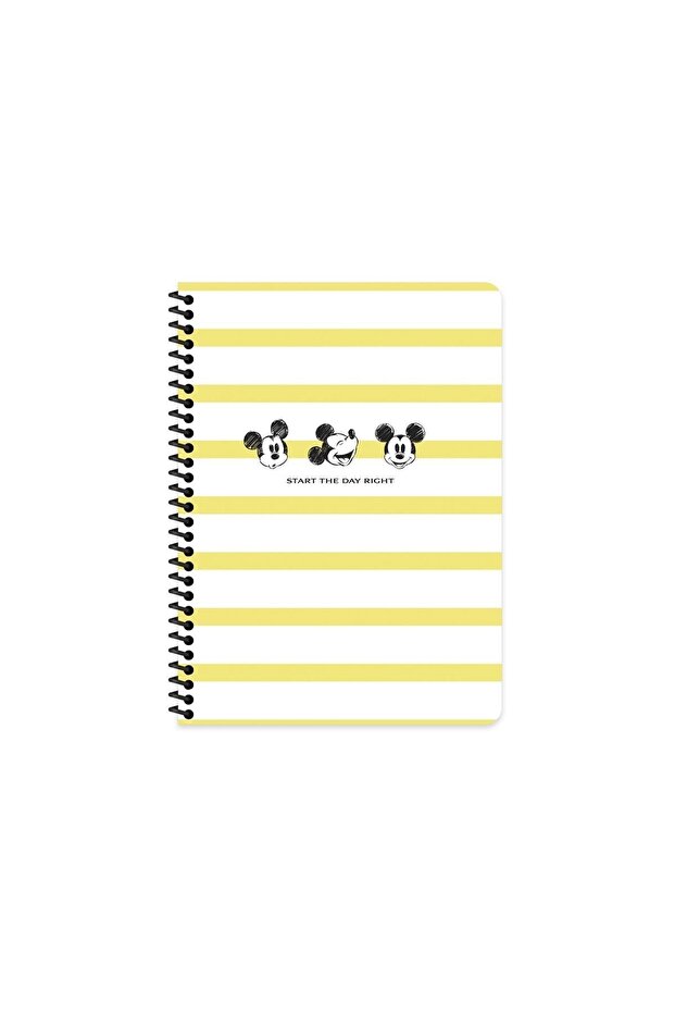 Mickey Mouse 20x28 Cm Unlined 80 Sheets Ringed Notebook Cardboard Cover 60 Gr White Paper