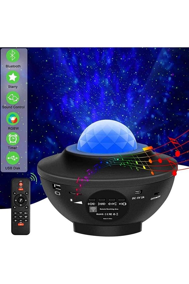 Dekoratif Starry Projektörbluethooth Hoparlör Lazer Gece Lambası - 1