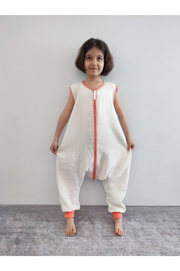 Yazlık Kolsuz Müslin Bebek Çocuk Uyku Tulumu %100 Pamuk Kumaş - 3