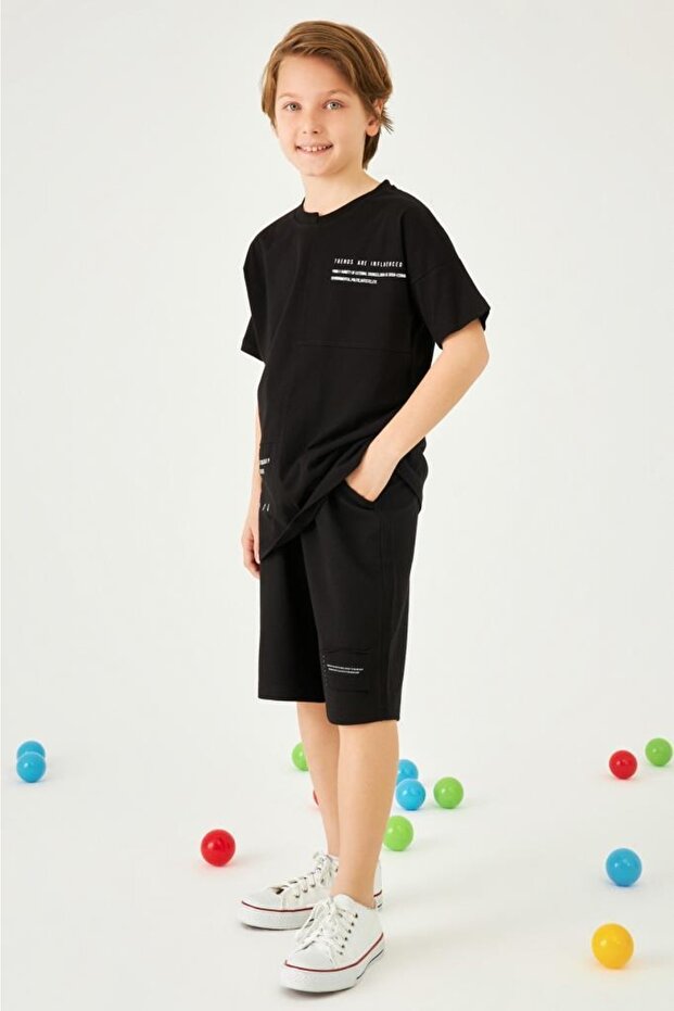 Asimetrik Basic Erkek Çocuk Şortlu Takım - 2