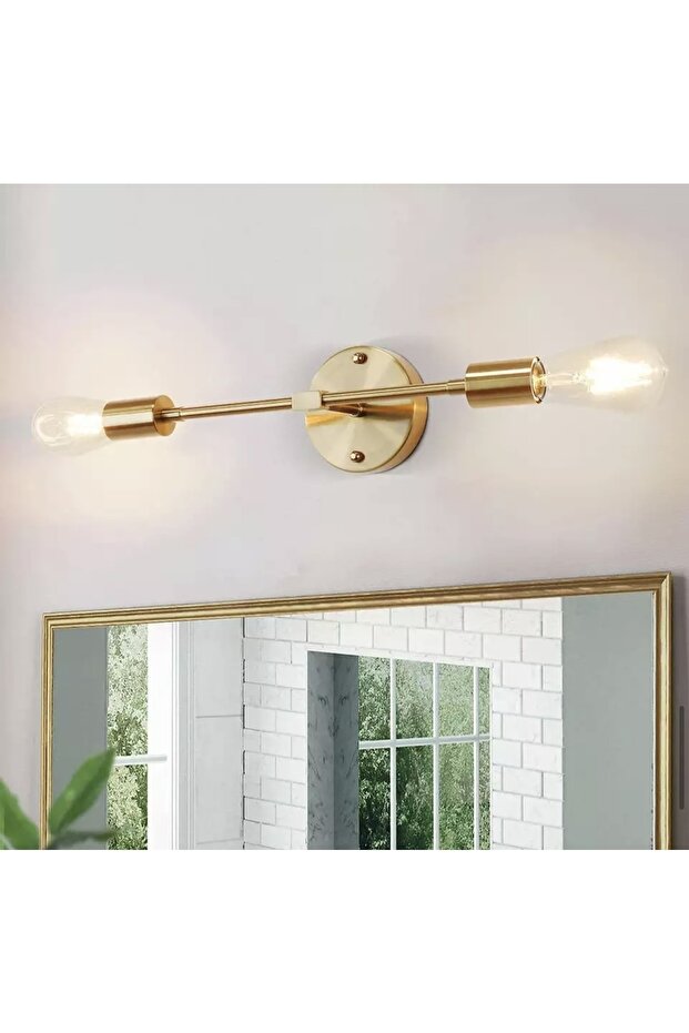Eskitme Gold Sarı Modern Duvar Aplik Şık Görsellik Katar - 1