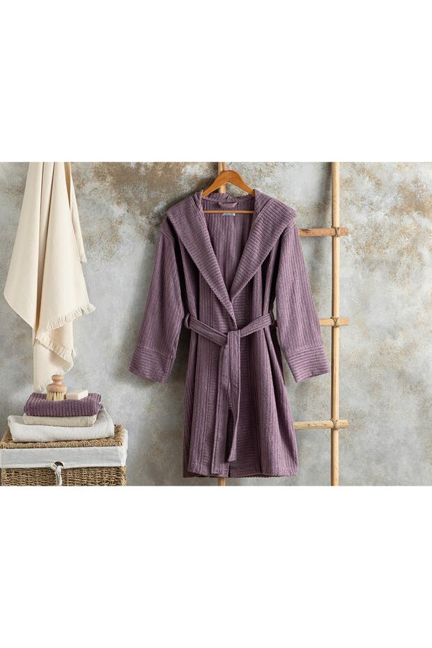 Corded Bathrobe - Stripe Cotton