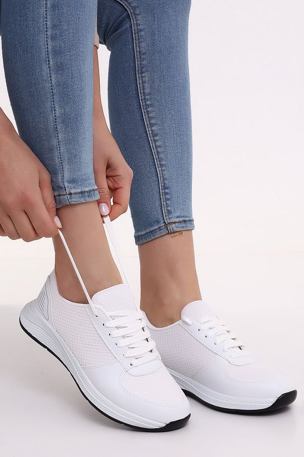 F3 Kalın Taban Günlük Kadın Fileli Yazlık Sneaker Spor Ayakkabı - 1