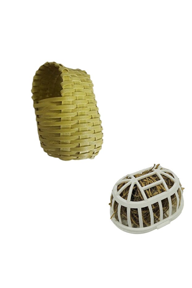 Hint Bülbül Finch Kuşları Için Hasır Yuvalık Ve Yuva Ipi Set - 1