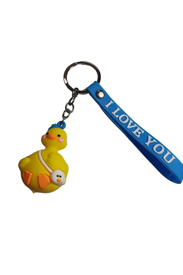 Keychain with Postman Duck and I Love You Figures - 5cm