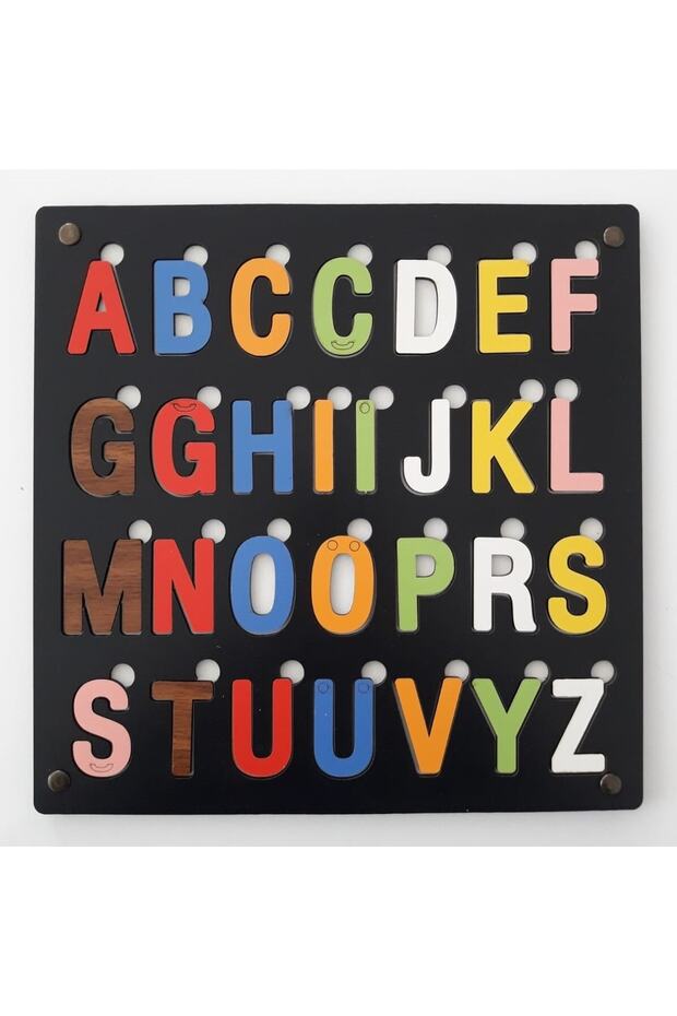 Wooden Find Plug Educational 3d Toy Letters Bultak Jigsaw Puzzle Black