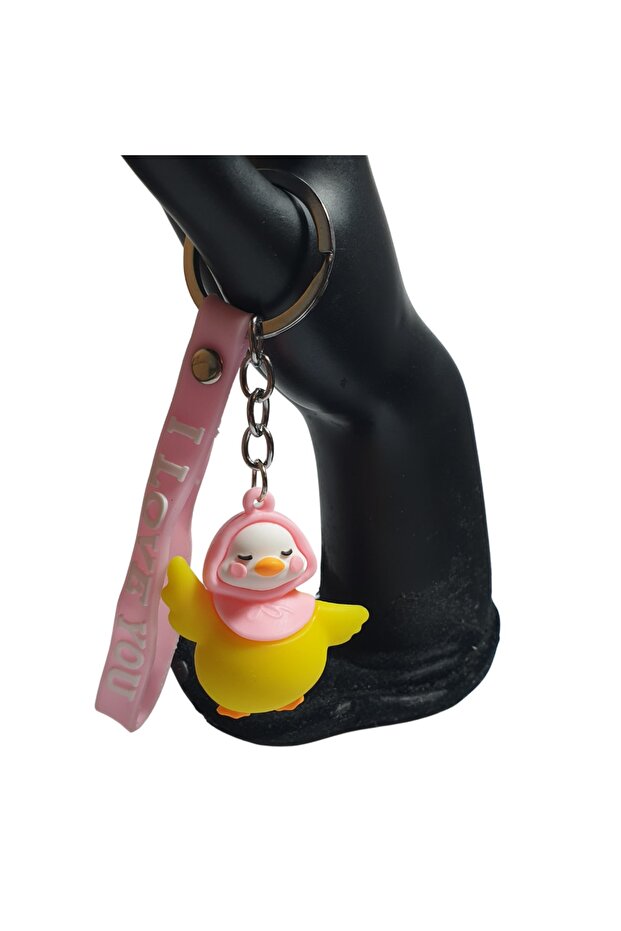 Keychain with Mother Duck and I Love You Figure - 5cm